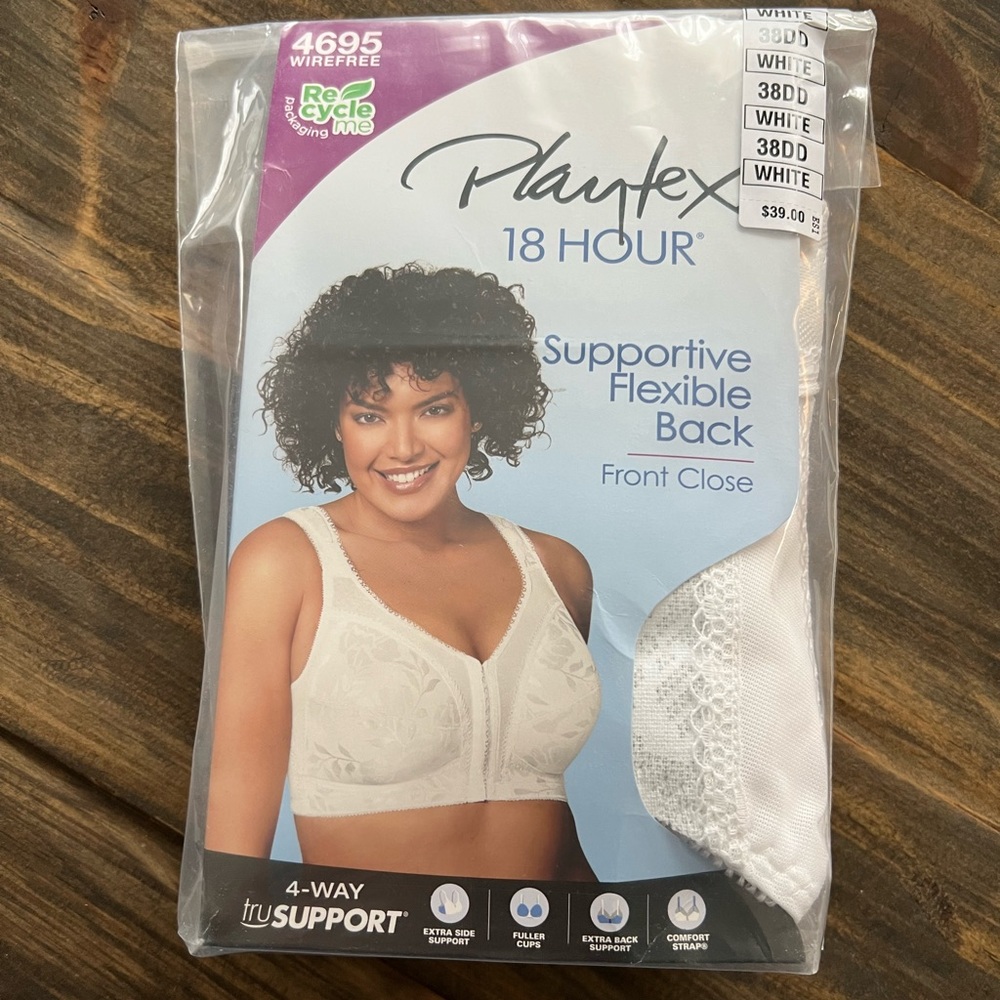 Playtex 18 hour wireless front close bra, NWT, 38DD